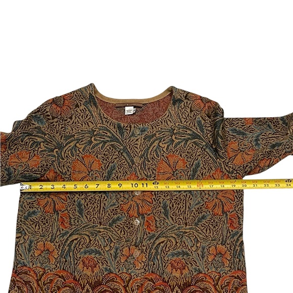 peruvian connection Multi Color Brown Tapestry Printed Jacket Sz:M - Picture 9 of 10